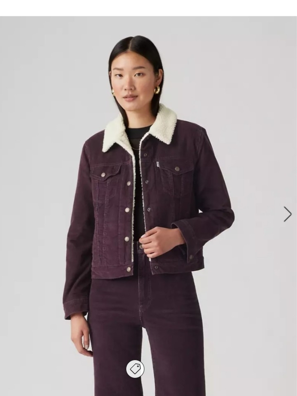 Levi's Plum Corduroy Jacket with Sherpa Collar